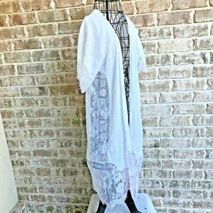 Pins & Needles Lace Longline Kimono White Jacket Medium Urban Outfitters…